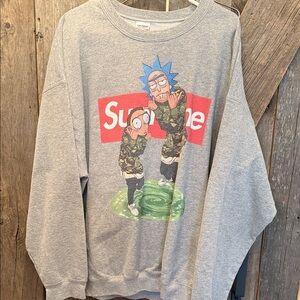 Supreme Gray Graphic Crewneck Sweater